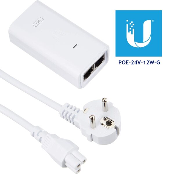 UBIQUITI 24V 0.5A Gigabit PoE Adapter White (Original) Model: POE-24-12W-WH